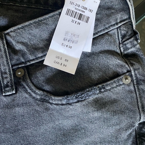 Abercrombie & Fitch Slim Distressed Jeans Denim 32x34 Grey Black Langdon Slim - Picture 2 of 11